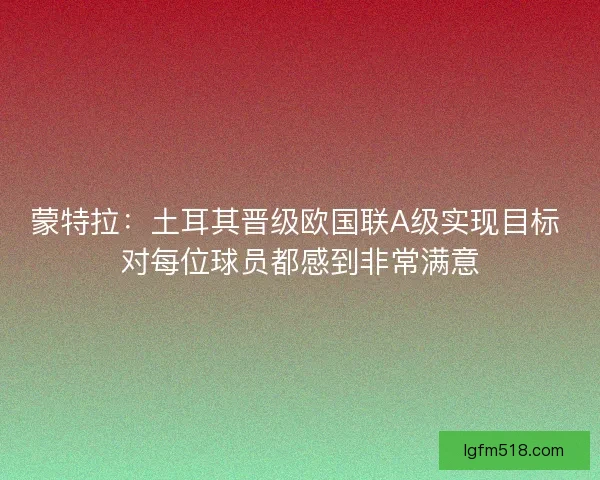 蒙特拉：土耳其晋级欧国联A级实现目标 对每位球员都感到非常满意