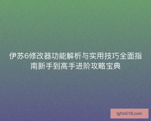 伊苏6修改器功能解析与实用技巧全面指南新手到高手进阶攻略宝典